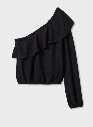 Kids Asymmetric Glitter Top 
