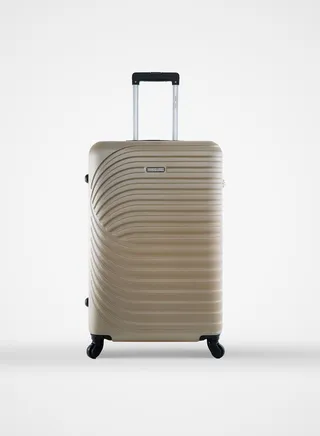 Sparkle ABS Hardside Spinner Checked In Large Luggage Trolley 28 Inch Gold 