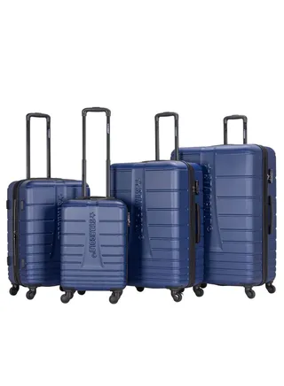 4 Pack Of Hardside Spinner Number Locked Luggage Trolley 