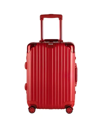 Aluminium Frame Ultra-Light Hardside Small Cabin Luggage Trolley Bag Red 