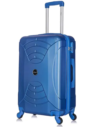 Hard Case Medium Suitcase Luggage Trolley For Unisex ABS Lightweight Travel Bag with 4 Spinner Wheels KH2005 Pearl Blue 