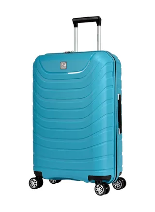 Knight Hard Case Travel Bag Luggage Trolley Polypropylene Lightweight Suitcase 4 Quiet Double Spinner Wheels With Tsa Lock B0011 Light Blue 