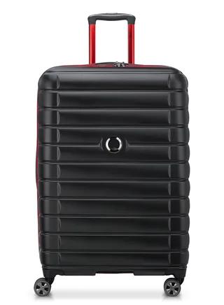 Delsey Shadow 5.0 Alfa Romeo F1 Collection 75cm Hardcase Expandable 4 Double Wheel Check - In Luggage Trolley Case Black - 00287882100F1 