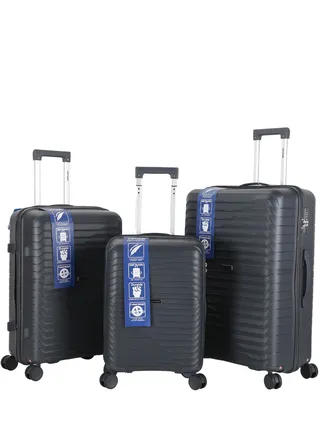 Trolley Luggage 3 Pieces Set PP Hard Side Bag 360 Degree Spinner Wheels Trolley Luggage Set with TSA Lock 