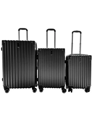Ababeed travel luggage set of 3 fashionable Hard-shell (Hard side) trolley bags, with 360 spinner wheels, and extra protection or corners and sides,with front hanger. 