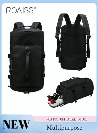 Multipurpose Gym Duffel Bag Sports Backpack Portable Waterproof Luggage Handbag Wet and Dry Separation Shoes Compartment Crossbody Bag for Women Yoga Travel 