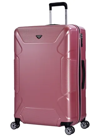 Hard Case Travel Bag Large Luggage Trolley Polycarbonate Lightweight Suitcase 4 Quiet Double Spinner Wheels With Tsa Lock KJ84 Shing Pink 