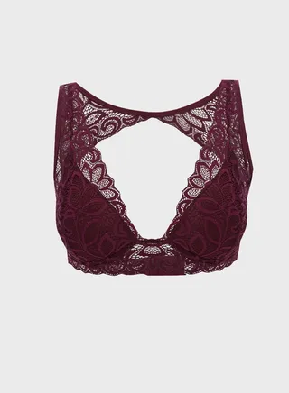 Lace Plunge Neck Bra 