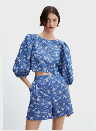 Floral Print High Waist Shorts