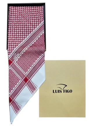 Luis Figo Casual Shemagh Red And White Excellent Material 