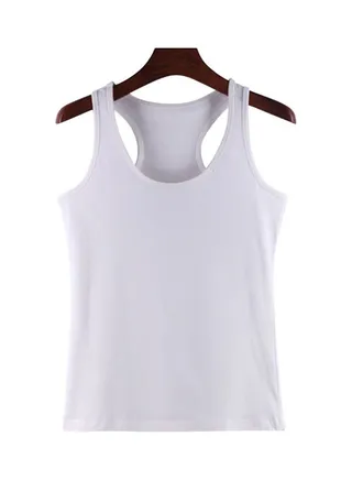 Women Soft Cotton Wideband Knitted Sleeveless Vest White 