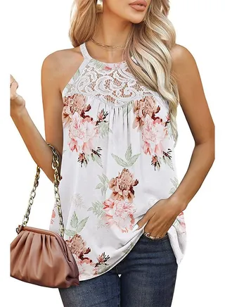New Fashion Lace Flower Sleeveless Vest 