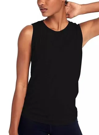 Women's Back Mesh Cross Vest Black 