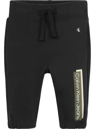 Baby's Fleece Logo Joggers/ Sweatpants, Cotton, Black 