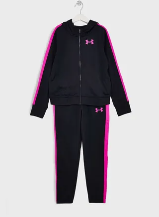 Girls' Knit Hooded Tracksuit Set 