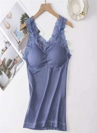 Body Beautifying V-neck Base Vest Blue 