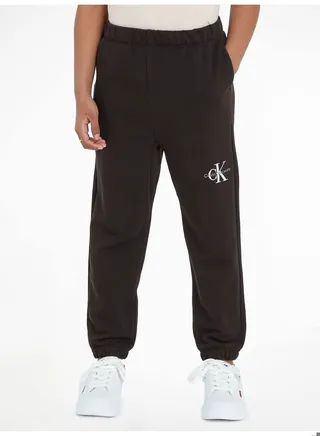 Girls' Logo Joggers/ Sweatpants, Cotton, Black 