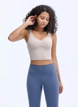 Yoga Vest Fitness Beauty Back Strap Bra Grey 