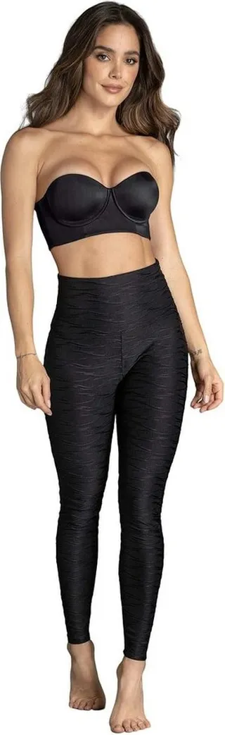 Leonisa Ribbed Firm Tummy Compression Legging - Red S