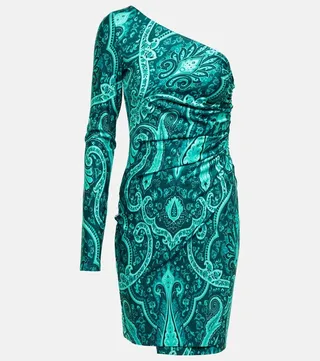 Paisley one-shoulder minidress