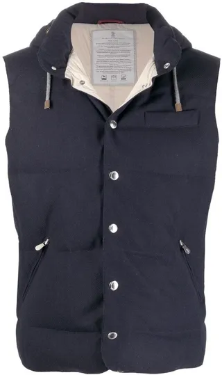 Padded Hooded Sleeveless Gilet
