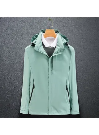Thin Single Layer Hooded Windproof And Waterproof Overcoat 