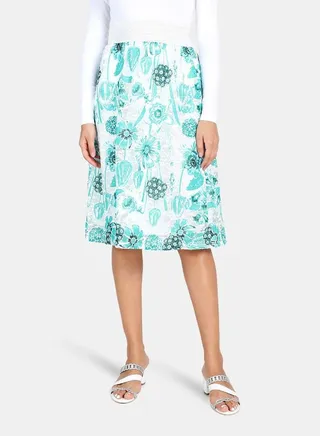 Casual Burnout Skirt Blue/White 