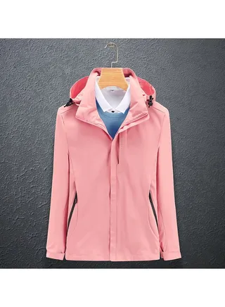 Thin Single Layer Hooded Windproof And Waterproof Overcoat 