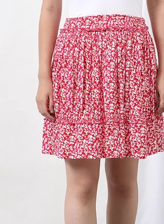Printed Midi Skirt Pink Aop 