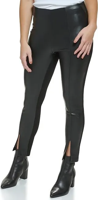 Calvin Klein Straight Flat Front (Black) Women's Casual Pants