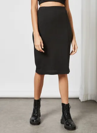 Women's Pencil Midi Skirt Black 