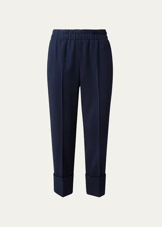 Farell Straight-Leg Crop Flannel Pants