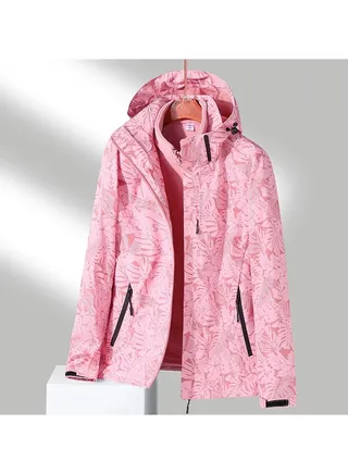 Three-in-one Detachable Two-piece Hood Waterproof Overcoat 