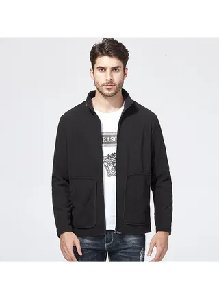 Outdoor Plush Cardigan Mock Neck Overcoat 