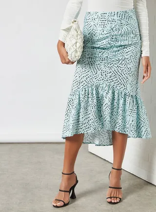 Casual Printed Skirt Blue/Black 