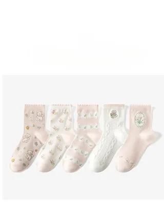 Women Absorb Sweat and Deodorize Socks 5 Pairs High Quality Socks One Size Fits All 