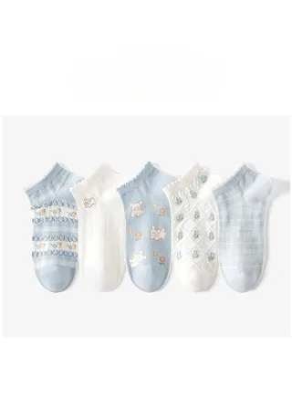 Women Absorb Sweat and Deodorize Socks 5 Pairs High Quality Socks One Size Fits All 