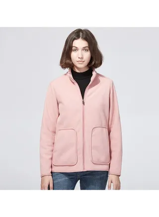 Outdoor Plush Cardigan Mock Neck Overcoat 