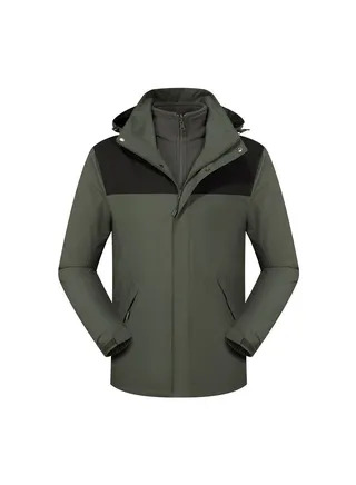 Three-in-one Detachable Two-piece Hood Waterproof Overcoat 