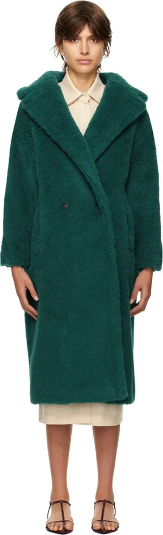 Max Mara Green Teddy Bear Icon Coat