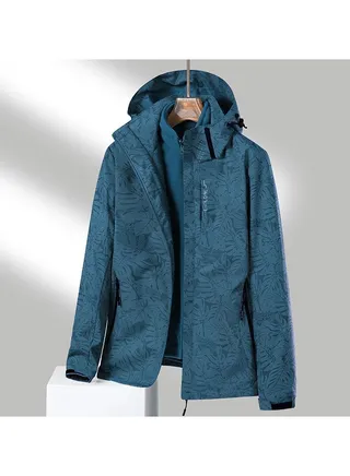 Three-in-one Detachable Two-piece Hood Waterproof Overcoat 
