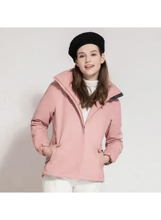 Three-in-one Detachable Two-piece Hood Waterproof Overcoat 