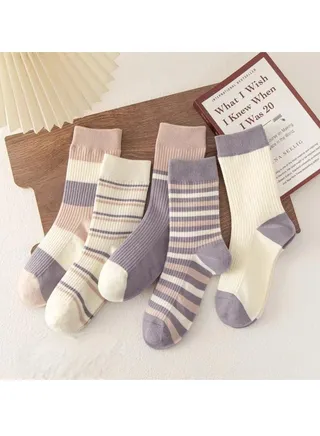 Women Absorb Sweat and Deodorize Socks 5 Pairs High Quality Socks One Size Fits All 