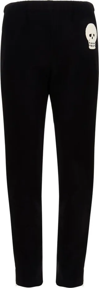 Alexander McQueen Skull Embroidered Straight-Leg Pants