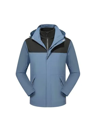 Three-in-one Detachable Two-piece Hood Waterproof Overcoat 