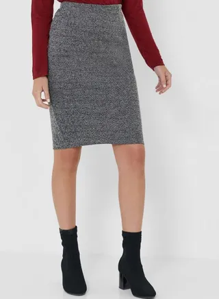Solid Design Midi Skirt Anthracite 