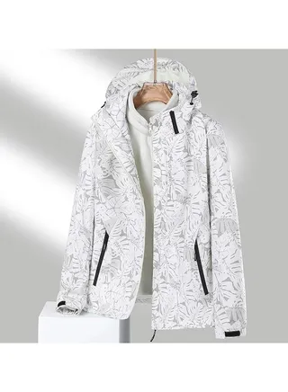 Three-in-one Detachable Two-piece Hood Waterproof Overcoat 