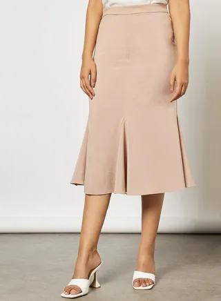 High waist mermaid skirt Brown 