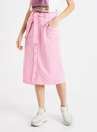 Kaisa HW Belted Skirt Pink 