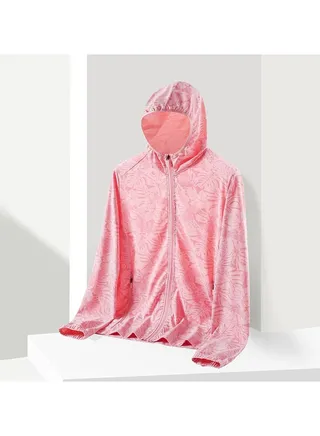 UV Resistant Breathable Zippered Hood For Women's Sunscreen Clothing 